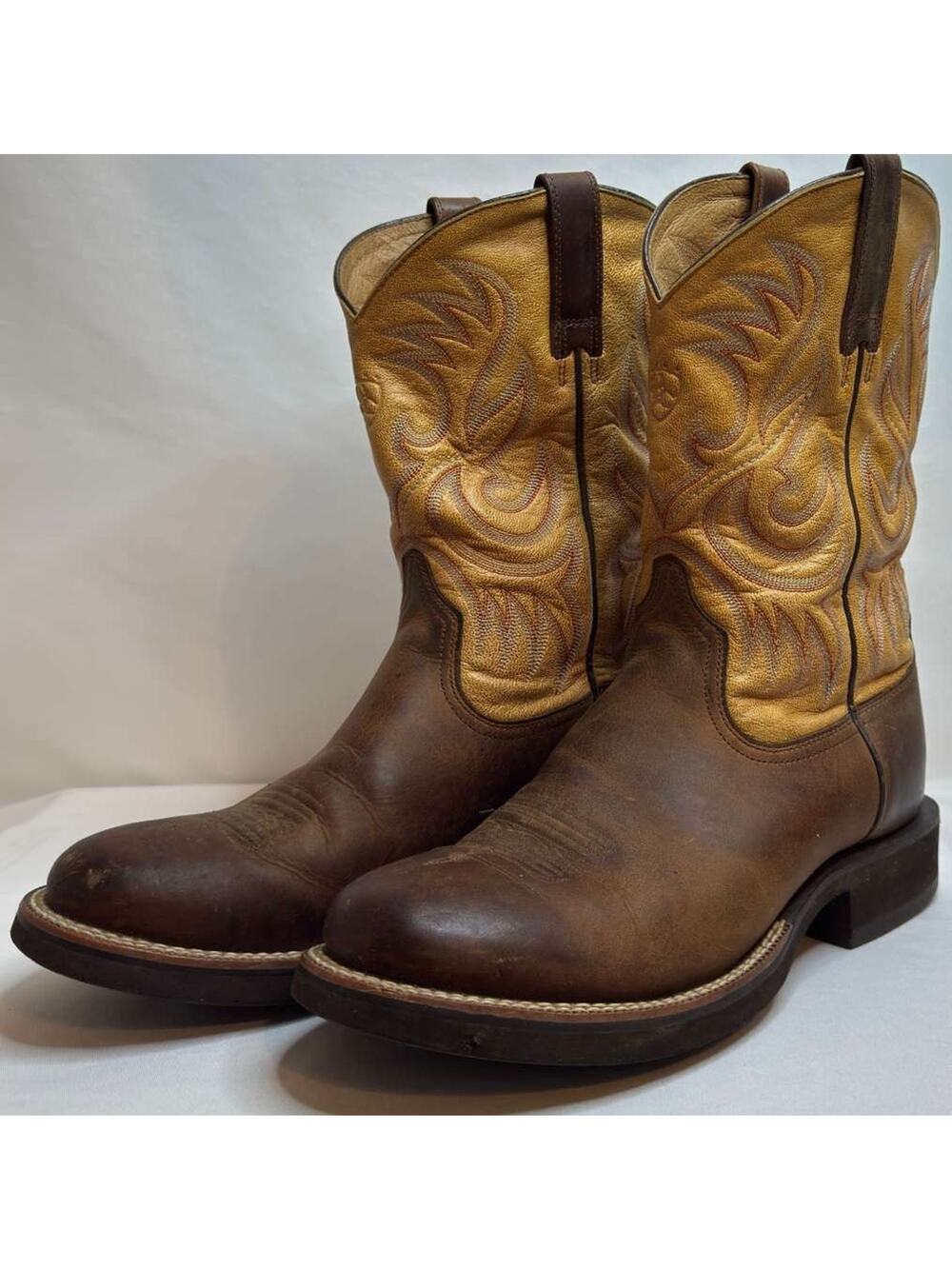 Ariat Heritage Roper 34573 Cowboy Boots Mens 10D Brown Leather Western Ranch